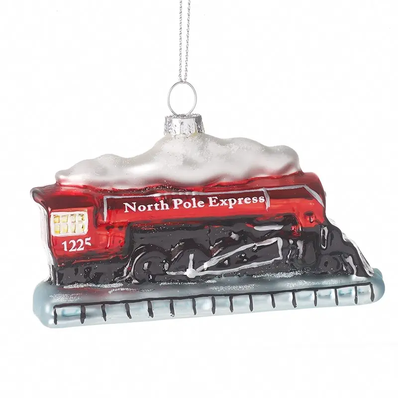 North Pole Express Hanging Glass Train