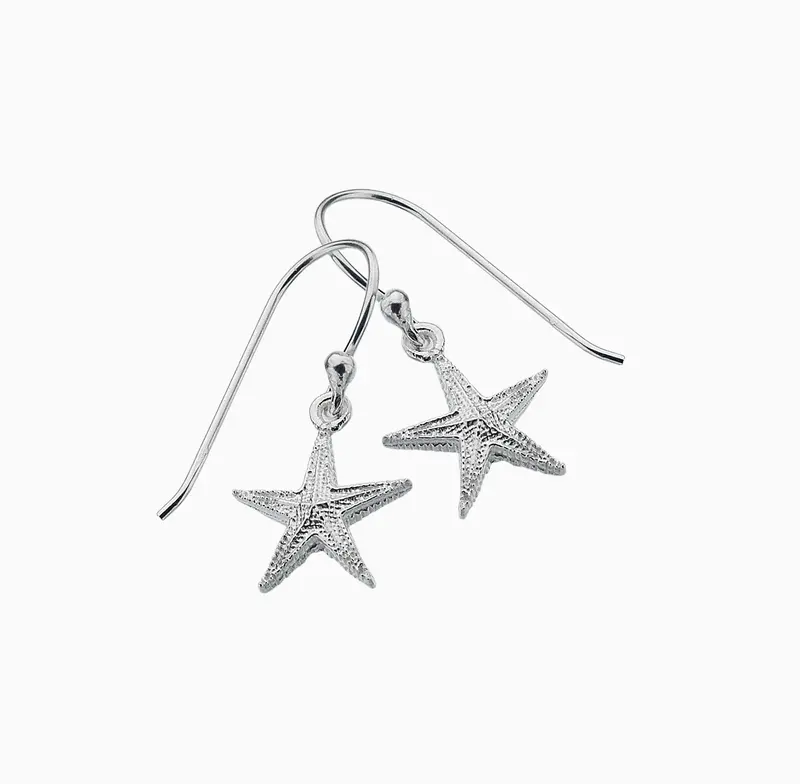 P3441A - Starfish Silver Earrings