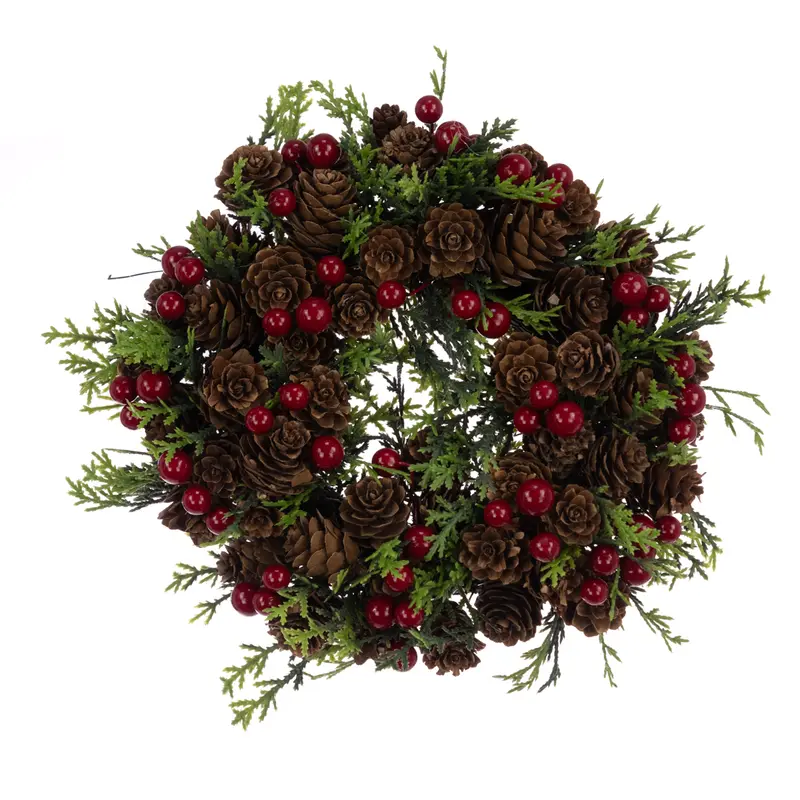 Pinecone & Berry Candle Christmas Ring