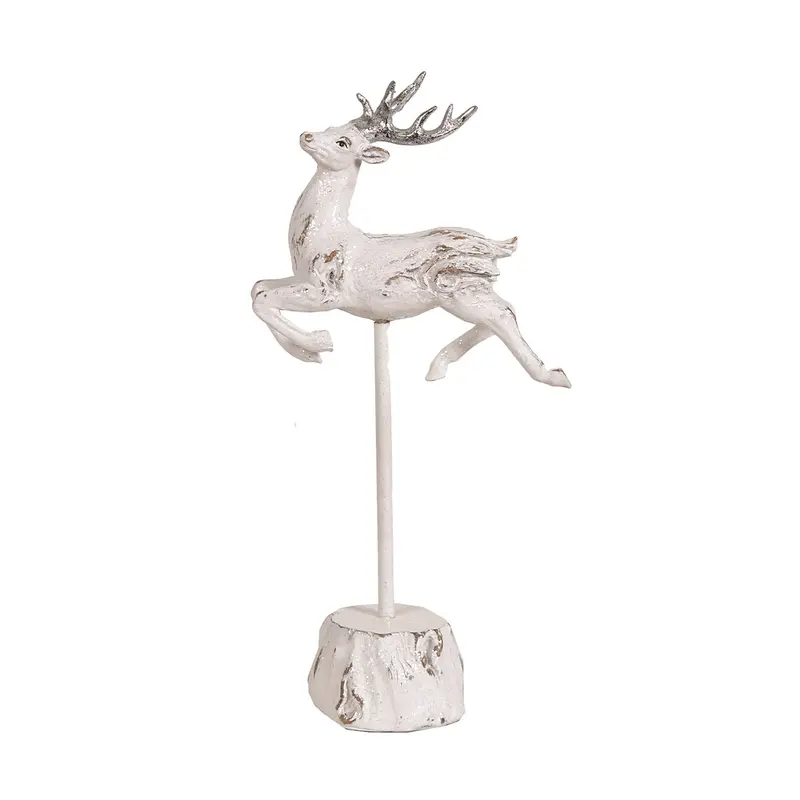 Prancing White Reindeer