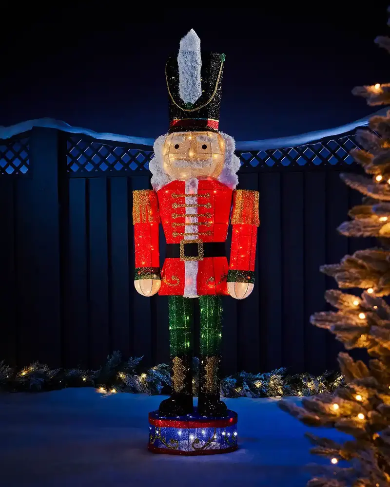 Pre-Lit 3D Nutcracker Silhouette, 165 cm
