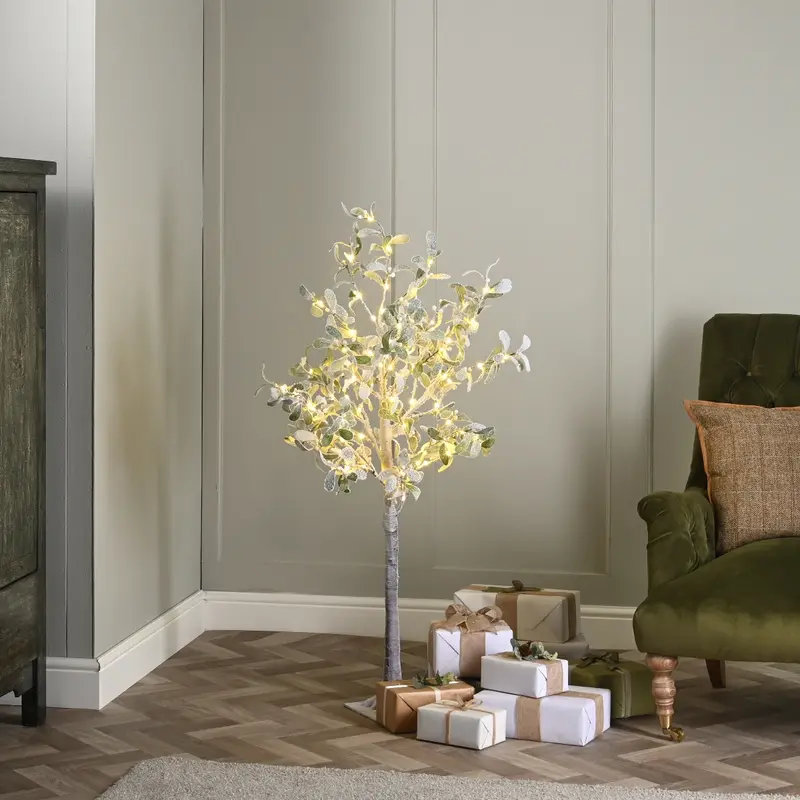 Pre Lit Mistletoe Christmas Twig Tree
