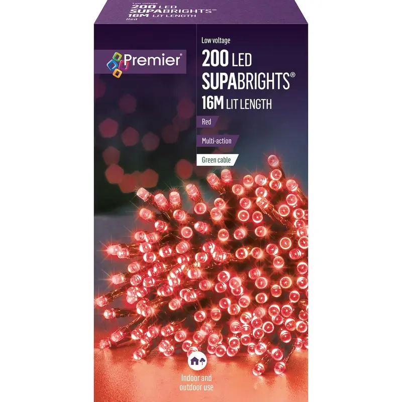 Premier 200 LED Multi-Action Supabrights Red