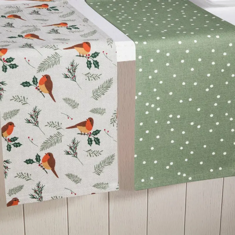 Premier Decorations 2m Robin Spot Reversable Table Runner