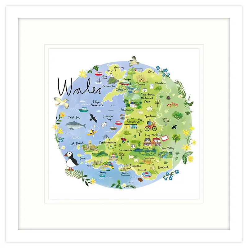 RC25F - Wales Map Framed Print