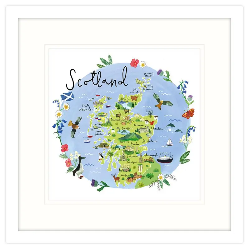 RC26F - Scotland Map Framed Print