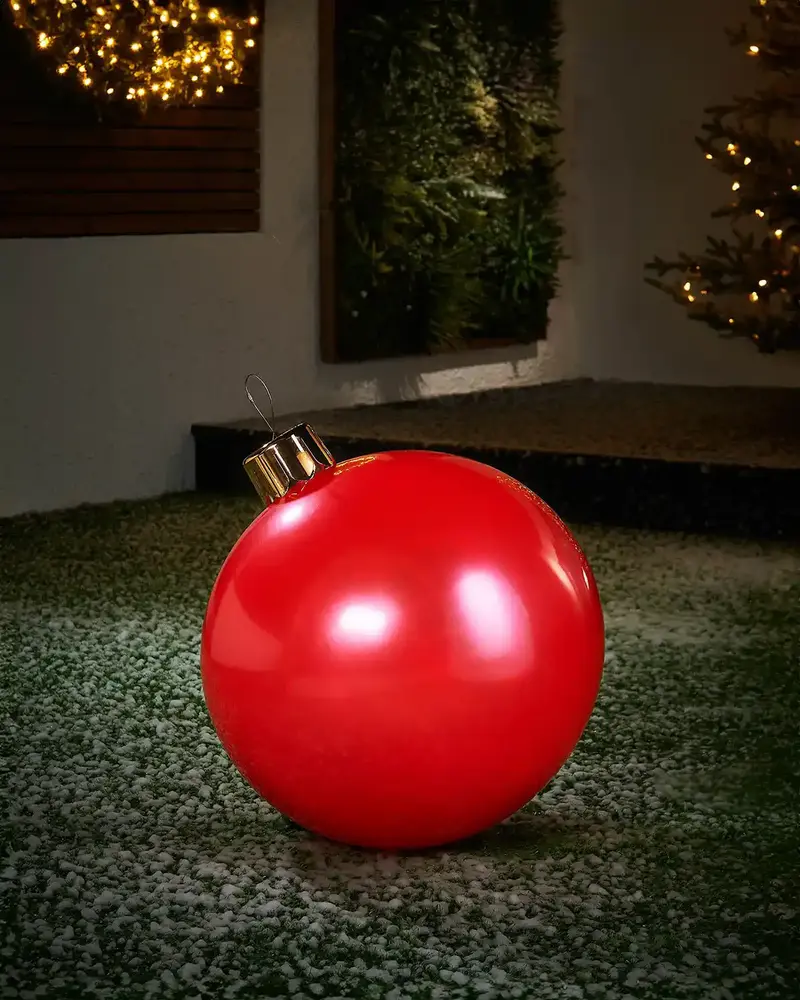 Red Inflatable Christmas Bauble, 45 cm
