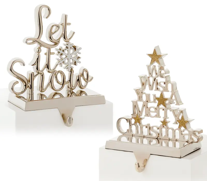 Silver 'Let It Snow' Stocking Hanger