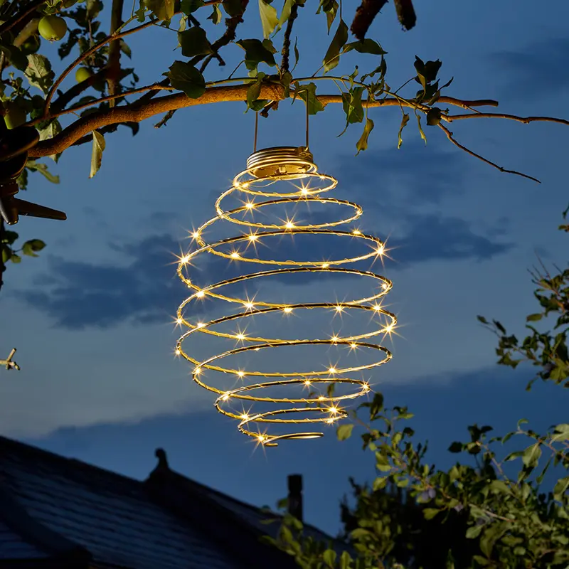 Spiral Solar Light Hanging Lantern 45cm