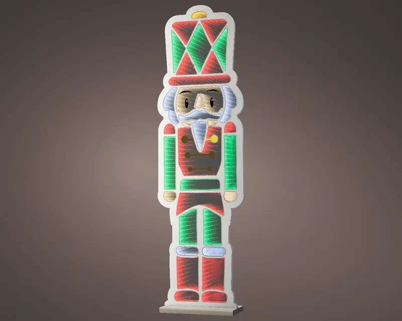 Standing Giant Nutcracker Infinity Mirror Light - 120cm