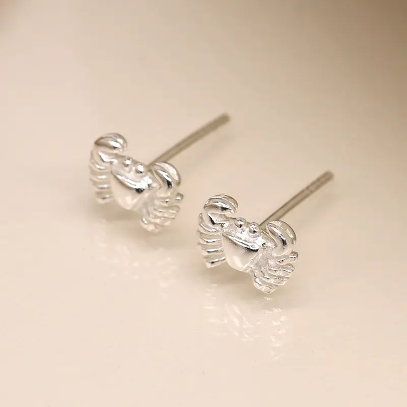 Sterling Silver Crab Stud Earrings