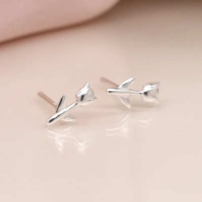 Sterling Silver Tulip Stud Earrings