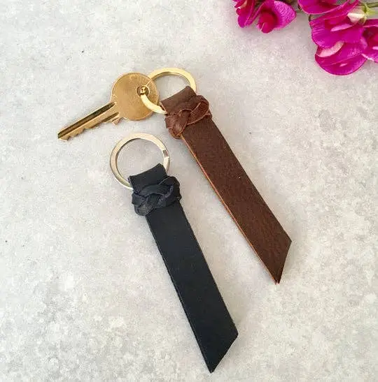The 'Bobbie' Black Leather Keyring