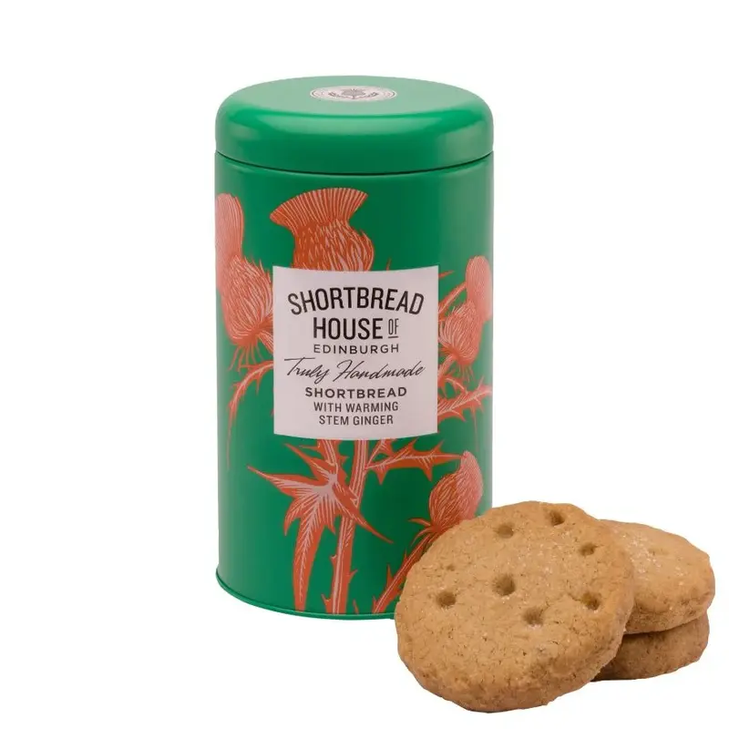 Truly Handmade Shortbread Biscuits with Stem Ginger - 140g Tin