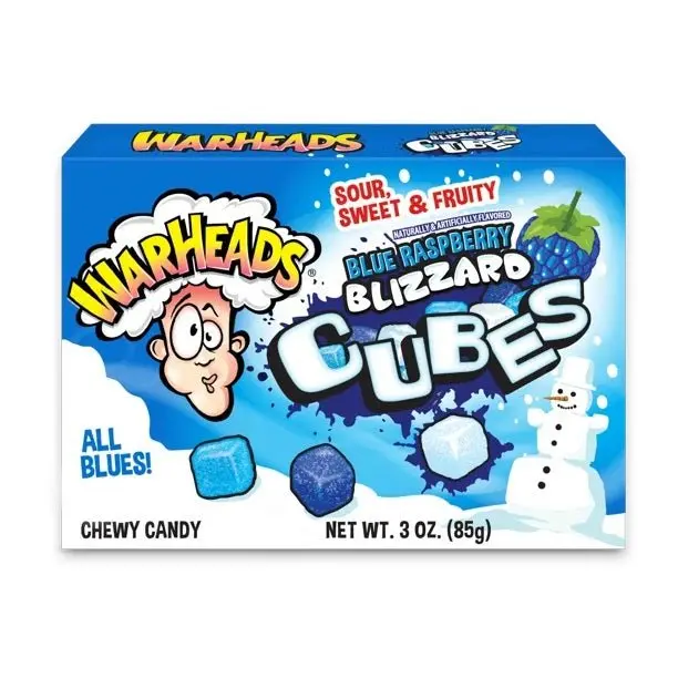 Warheads Blue Raspberry Blizzard Cubes 85g