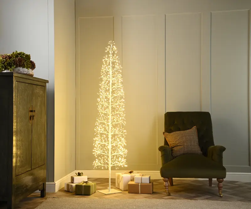 Warm White Microdot Slim Starburst Tree - 90cm