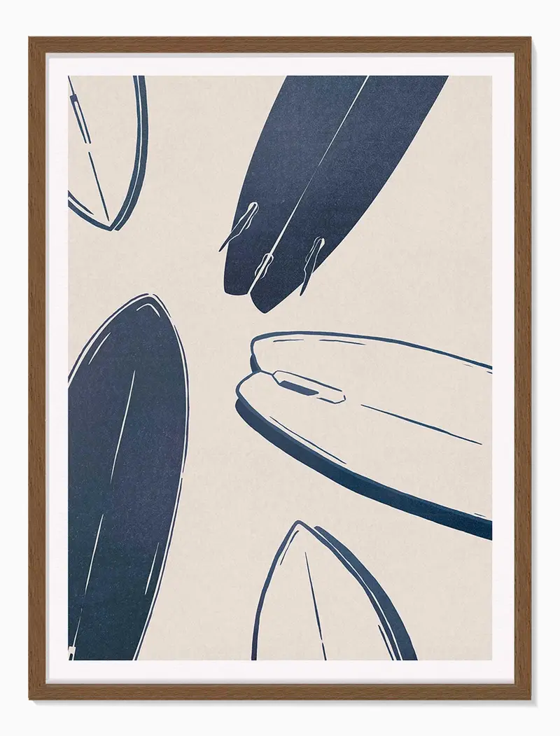 WF1274F - Surfboards Small Framed Print