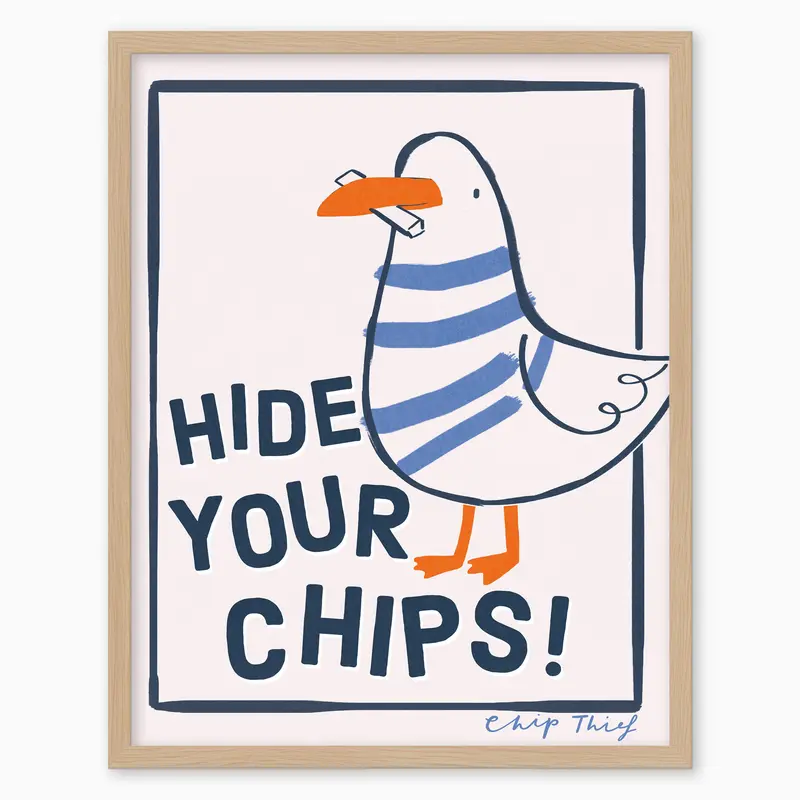 WF1324FL - Hide Your Chips Large Framed Print