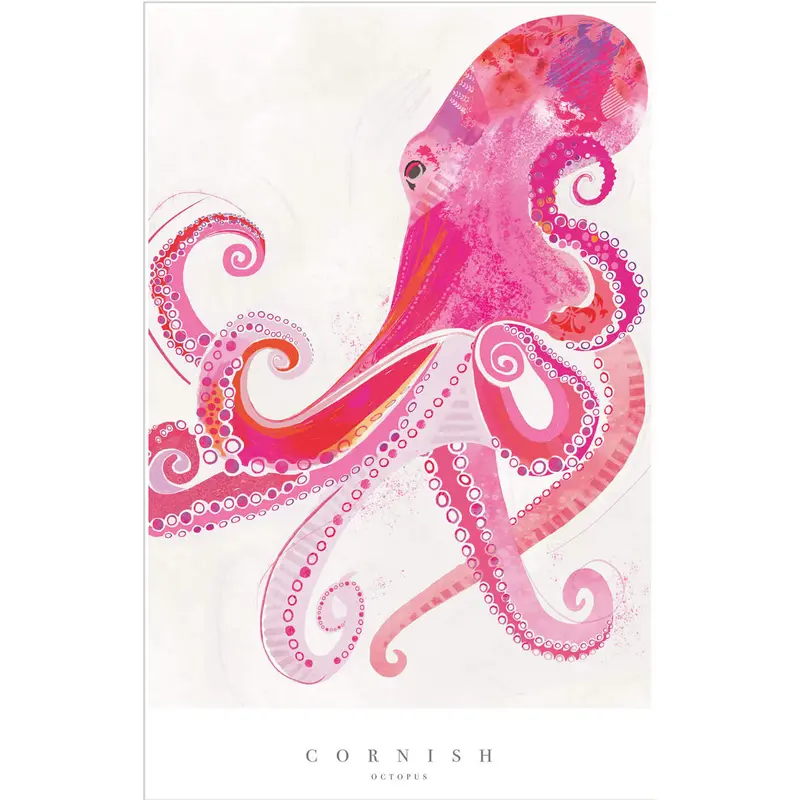 WF614P - Cornish Octopus Large Art Print