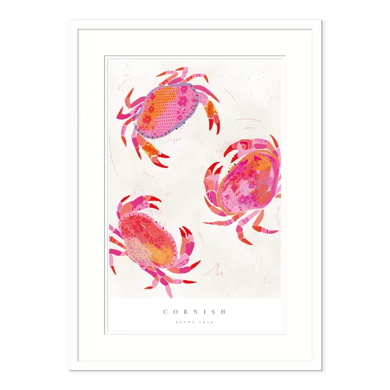 WF657F - Cornish Crabs Large Framed Print