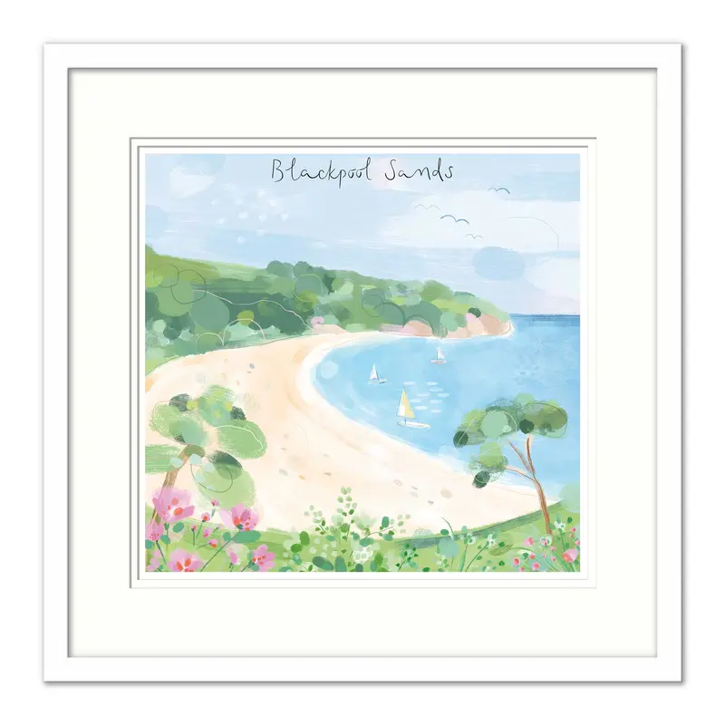 WF876F - Blackpool Sands Small Framed Print