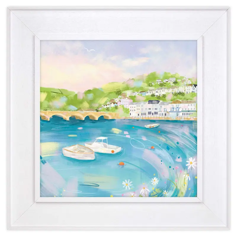 WFC153F - Looe Harbour Tray Framed Canvas