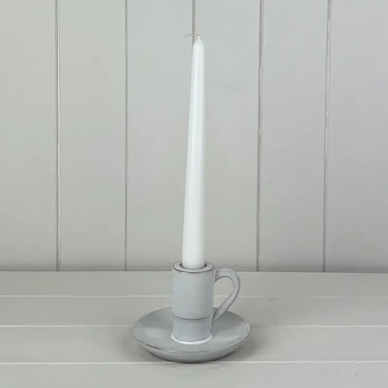 White Ceramic Candle Holder - 7.4cm