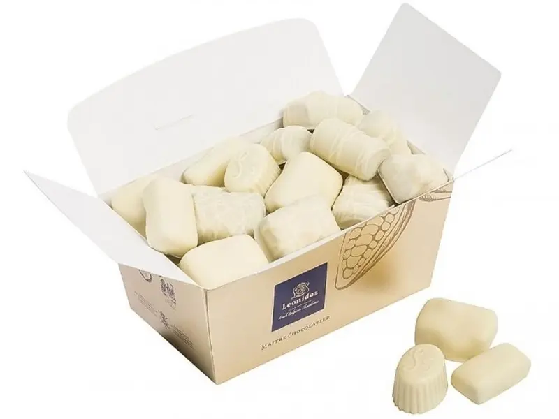 WHITE Chocolates Ballotin Box by weight