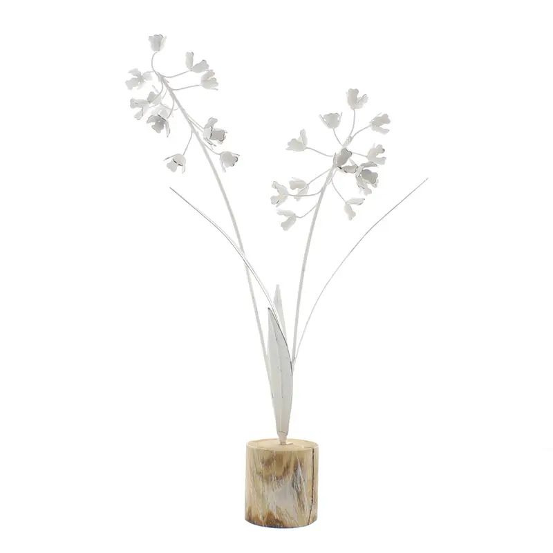 White Metal Tulip On Base