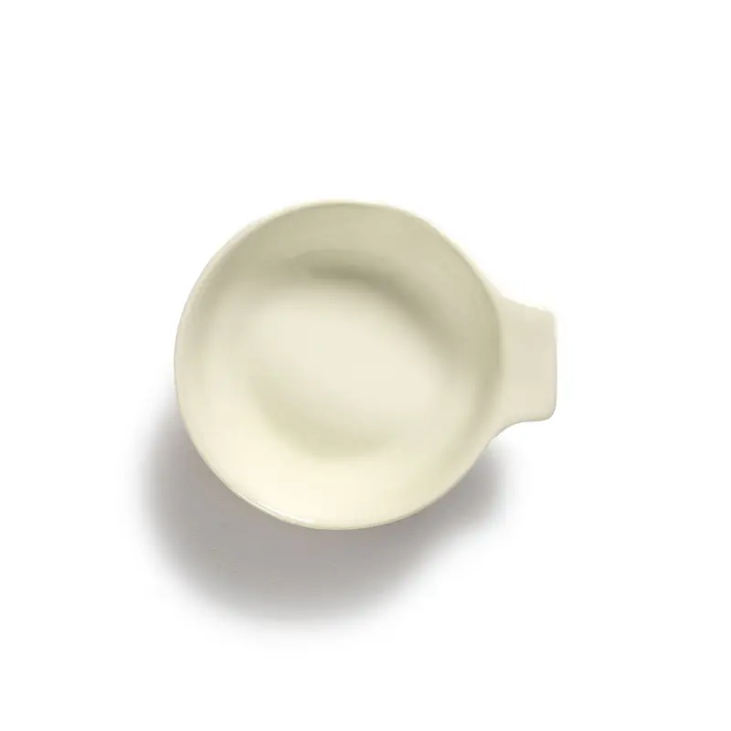 White Tapas Plate with Red Stripes