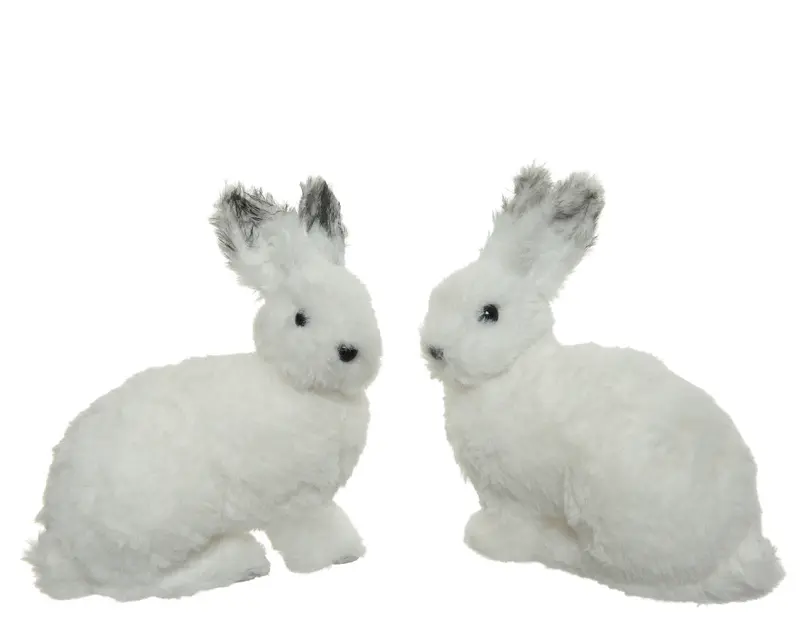Winter White Foam Fluffy Hare