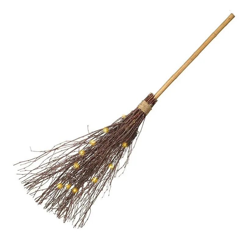 Witches Broom with Lights - 110cm