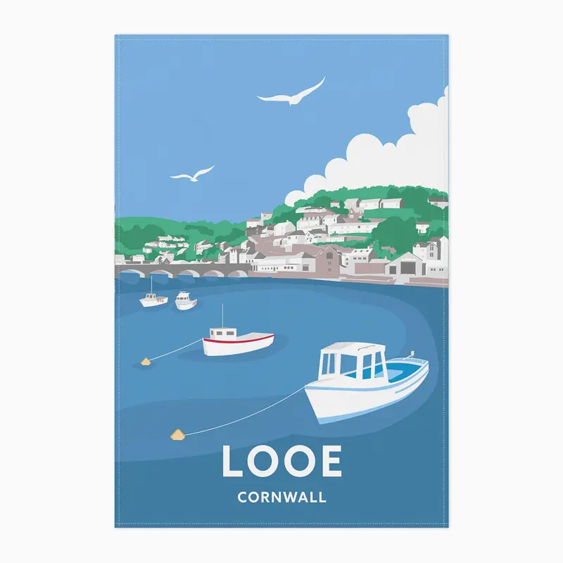 WTT77 - Looe Cornwall Tea Towel