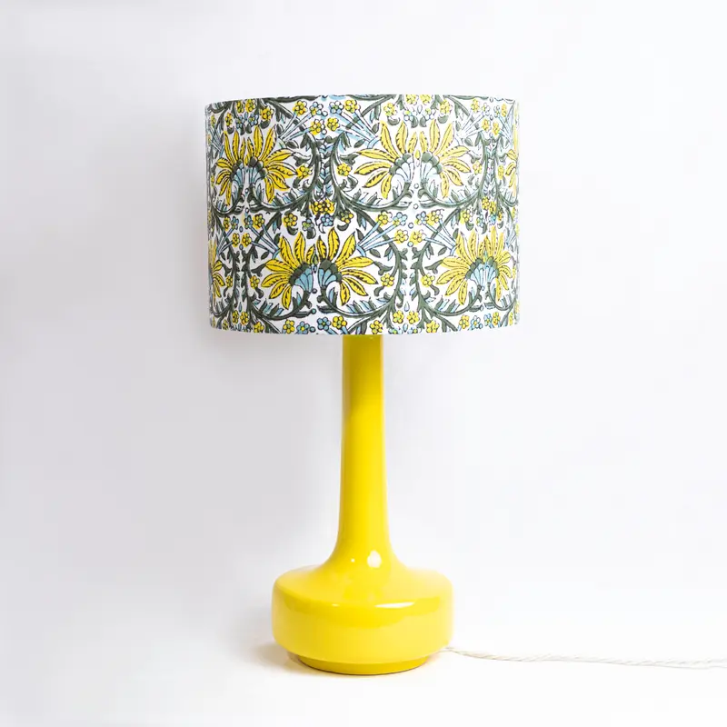 Yellow Table Lamp & 'Jasmine' Shade